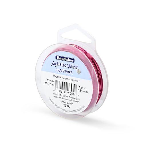 Image of Artistic Wire, 22 Gauge Tarnish Resistant Colored Copper Craft Wire, Magenta, 15 yd