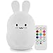 Tekemai Veilleuse Enfant, lampe de chevet en silicone doux portable multicolore avec contrôle du robinet, éclairage led rechargeable USB cadeau de chambre à coucher/enfant - Lapin
