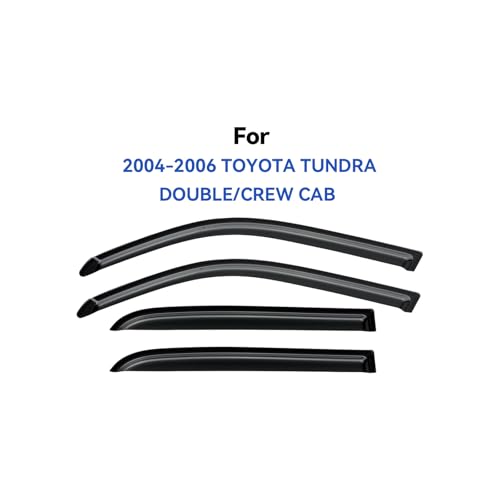 Image of Window Visors Rain Guards for 2004 2005 2006 Toyota Tundra Double Cab, Out-Channel Window Vent Wind Deflectors Visors Shades for 04 05 06 Tundra Crew Cab
