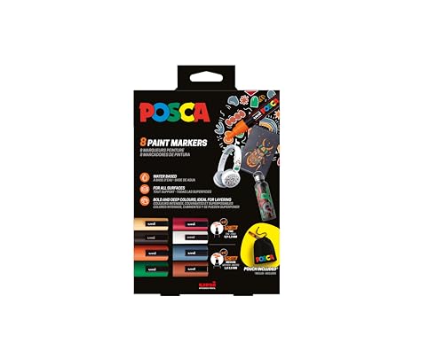 POSCA PC-5M/PC-3M SET 8P 02 feutres peinture à base d'eau ultra opaques