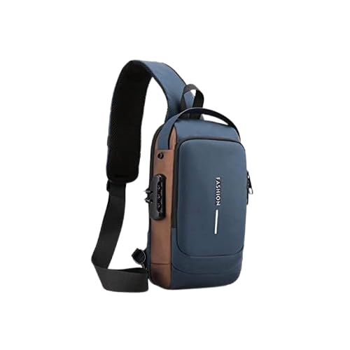 Waterproof Anti-theft Crossbody Bag With Password Zipper Lock & USB Charging Port, Men's Shoulder Chest Daypack Bag Travel Hiking Sling Backpack PACK OF 1-image-32