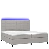 Boxspringbett mit Matratze & 200x200 cm hellgrau Stoff – Modernes...