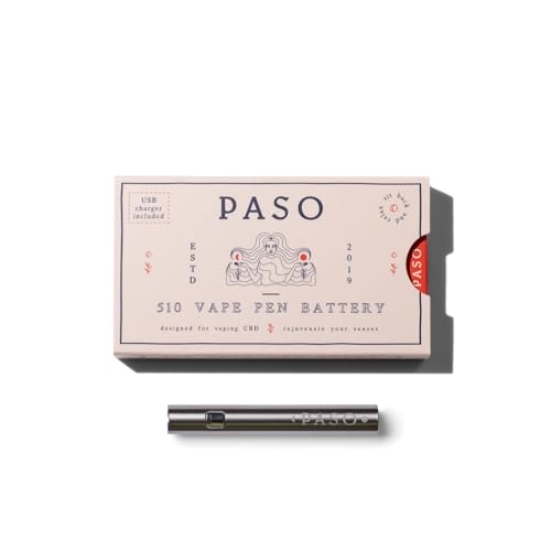 Paso Premium Vape Pen with Rechargeable Battery | 510 Thread Device | Suitable for E-Liquids & Thick Oils | Includes Battery Charger | Does NOT contain Nicotine or Eliquid
