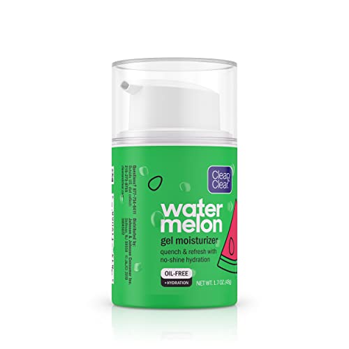 Clean & Clear Hydrating Watermelon Gel Facial Moisturizer, Oil-Free Daily Face Gel Cream To Quench & Refresh Dry Skin, Lightweight & No-Shine, 1.7 Oz #TOP6