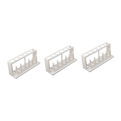 Unomor 3pcs Test Tube Organizer Test Tube Vial Rack Test Tube Display Stands Aquarium Test Tube Rack Aquarium Water Test Kit Tubes Fish Tank Test Tube Drying Rack Test Tube Holder White