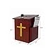 Wood Church Collection Fundraising Box Donation Charity Gold Cross Sticker Flexible Application Christian Church Tithes & Offering Prayer 7.5