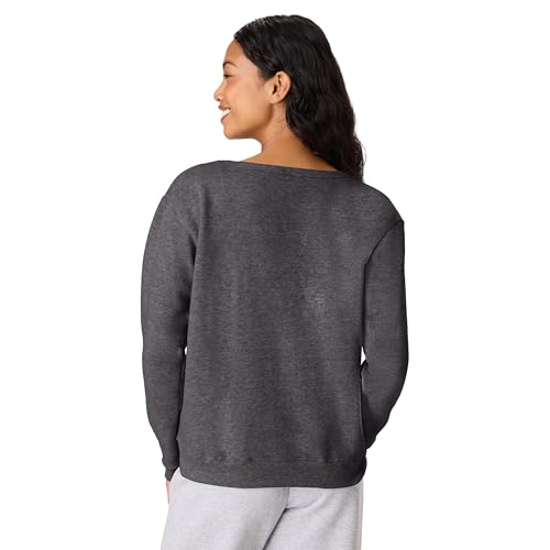 Hanes womens Crewneck Sweatshirt, Ecosmart Fleece Pullover With V-notch, Sweatshirt for Women