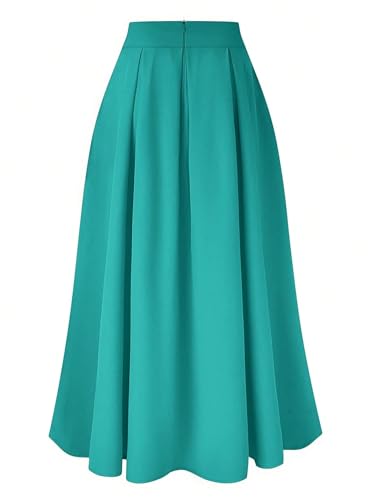 Elegant Plain High-Waist Pleated A Line Long Skirt 2025 Fashion Skirts for Women2