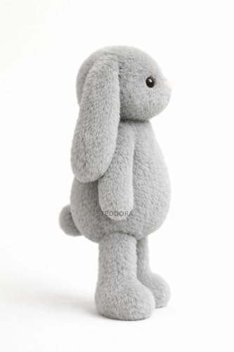 Image of Bunny Soft Toy for Girls Boys Kids,Grey,Teddy Rabbit Animal Plush Stuffed Baby Teddy Gift Birthday, 25cm