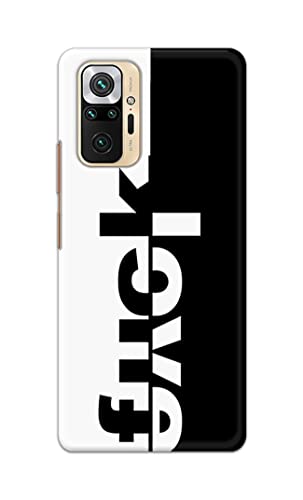 Image of PRINTFIDAA One Words Fukc Love Creative Art Innovative Wonderfull Printed Designer Hard Case for Redmi Note 10 Pro / 10 Pro Max Back Cover -(e) RPM1003
