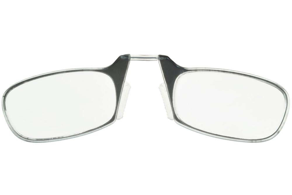 Clipflipz Unisex Clear Pince-Nez 4817 Reading Glasses Rectangular Nose Reader Magnifiers Large Single +3.00
