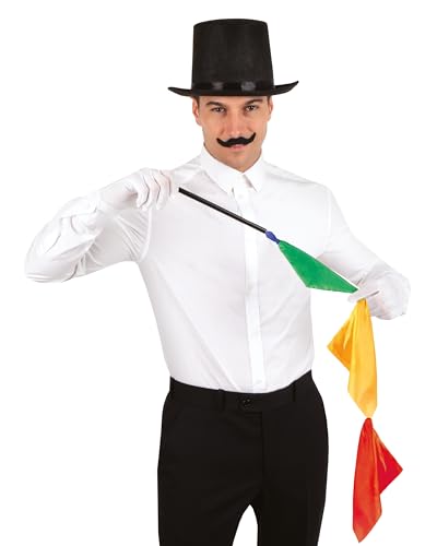 P'tit Clown - 22698 - Set Accessoires Déguisement Magicien Adulte - Chapeau, Moustache, Gants,...