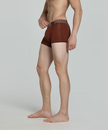 Image of Puma Bamboo Men's Trunks - Warm Chestnut - White