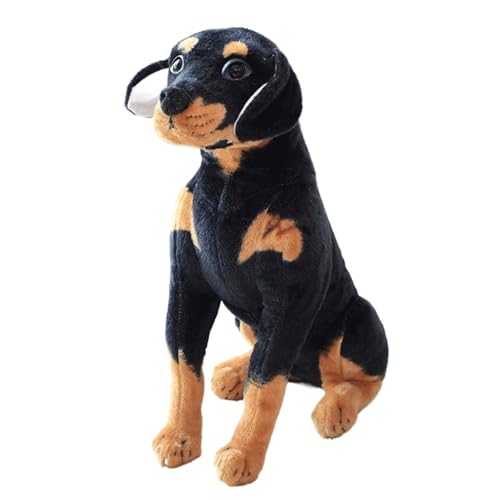 HOMEXYLYL Juguete de Peluche de Perro Realista, Animales de Peluche de Varias Razas, Figuras Decorativas de Almohadas de Peluche for Amantes de Las Mascotas(Rottweiler,50cm/19.7in)