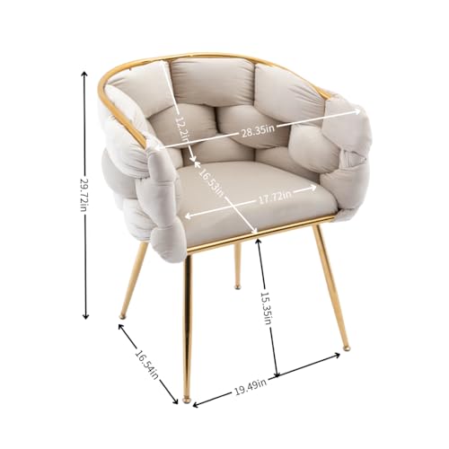 Sillón Plegable Terciopelo Beige miniatura 2