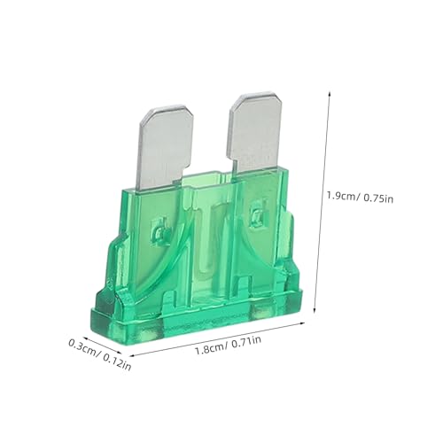 Kit de 60 fusibles estándar para automóvil, RV, camiones y embarcaciones, color verde, 30 A, 32 V, material zinc miniatura 3