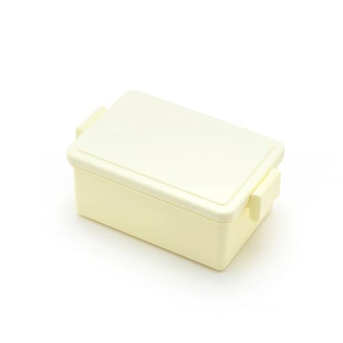 GEL-COOL ジェルクール square 保冷剤一体型 四角 ランチボックス M 弁当箱 保冷 クリームイエロー 15×9.4×6cm 400ml 1段 お弁当箱 女性 子供 仕切り付き 簡単クリップ レンジ対応 & 食洗機対応(蓋を除く本体) 黄 0