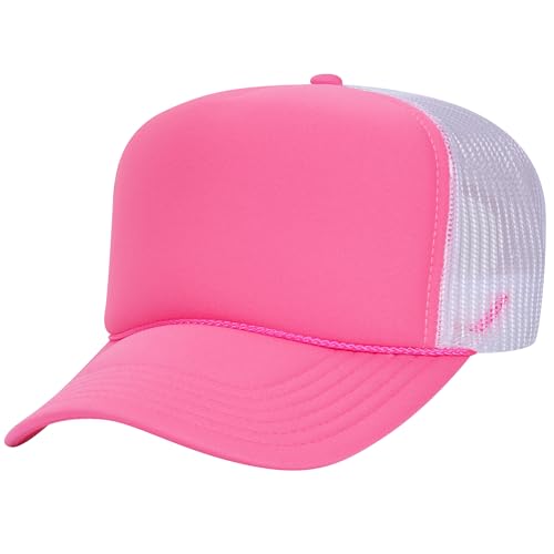 Image of OTTO Polyester Foam Front 5 Panel High Crown Mesh Back Trucker Hats in 97, Bulk, Wholesale