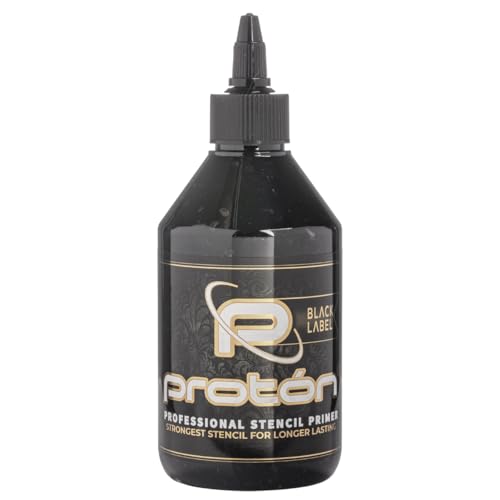 Black Label - PROTON Professional Stencil Primer - 250 ml / 8.5 Oz. Fixation extrême de pochoirs de tatouage. Pochoir Tattoo