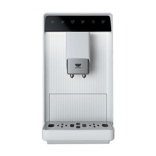 Incapto Aura Cafetera Superautomática | 19 Bares | Botón Doble Espresso | Cafetera de Grano Compacta y Diseño Elegante | Molinillo Regulable | Limpieza automática | Múltiples recetas (Blanco)