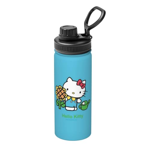 水筒 ハローキティ かわいい アニメ スポーツボトル 保温 保冷 ステンレス製 魔法瓶 直飲み キャリーハンドル付き 大容量 軽量 山登り 運動 旅行 人気 漫画 ファッション ギフト