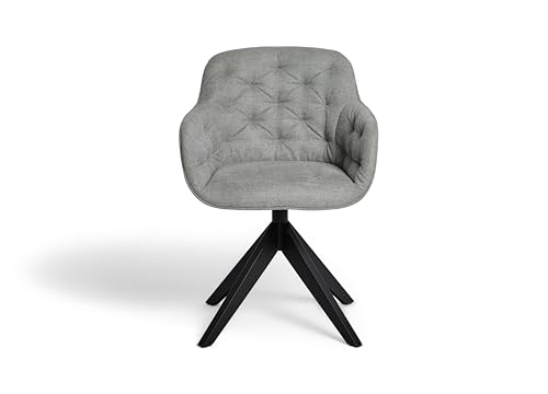 Chaise de salle à manger gris clair et noir Jahnke Kensington Twist Lock