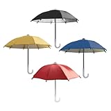 HANABASS Set 4 Pezzi Piccoli Ombrelli Giocattolo in Poliestere 8 Stecche, Impermeabili e Sicuri, per Decorare Smartphone e Moto, Protezione da Pioggia e Sole