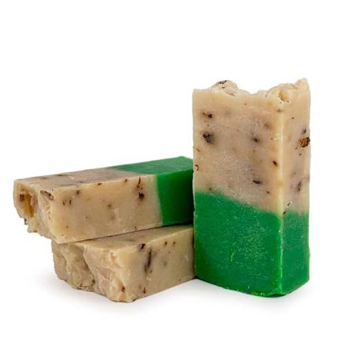 Jabón natural de Aloe vera y Rosa mosqueta (90g) - Hidrata y regenera piel seca y arrugada - Mejora cicatrices y estrías