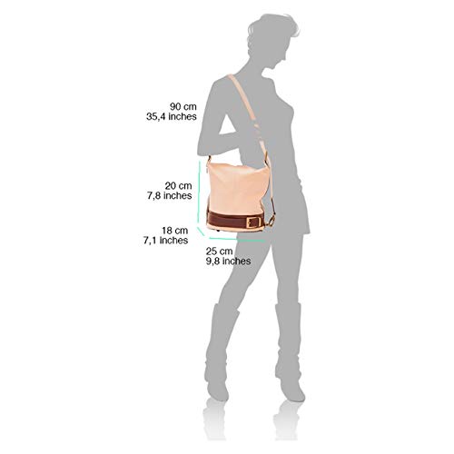 Sac à dos cuir véritable Florence OTF104C petit format taupe