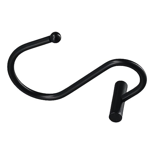 hobbyme Ganchos negros para cortina de ducha, anillos decorativos para cortinas de ducha de baño, 1 gancho de metal de alta calidad, diseño en forma de T