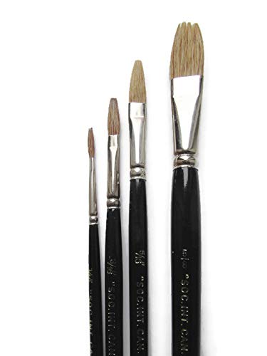 Set of 4 Signwriter Lettering Brush One-Stroke Artist Brushes 1/16''-3/16''-5/16''-5/8''