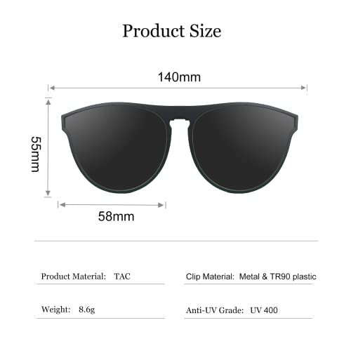Polarized Clip On Flip Up UV Protection and Anti-Glare Outdoor Sunglasses for Prescription Glasses2