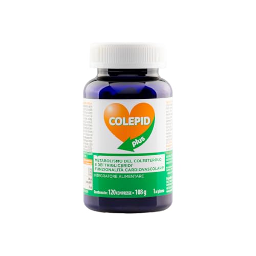 COLEPID Plus 120 Compresse da 900 mg (4 Mesi), Integratore Alimentare Riso Rosso Fermentato, Integratore Colesterolo e Trigliceridi, Funzionalità Cardiovascolare, Senza Glutine, Senza Lattosio