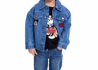 Disney Mickey Mouse Denim Jacket and Graphic Tshirt: 2 Piece Coordinating Set (US, Age, 5 Years, Toddler Boys, BLACK)2