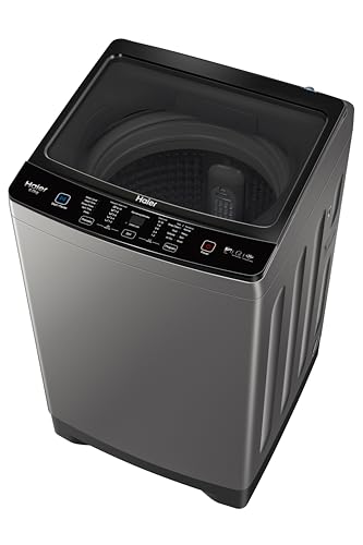 Image of Haier 8 Kg 5 Star Fully Automatic Top Load Washing Machine with Oceanus Wave Drum, 8 Wash Programs (ETL80-HBFS5NZP-1, Titanium Grey, Stainless Steel Drum, 15 Mins Quick Wash, Anti-Rat Mesh)