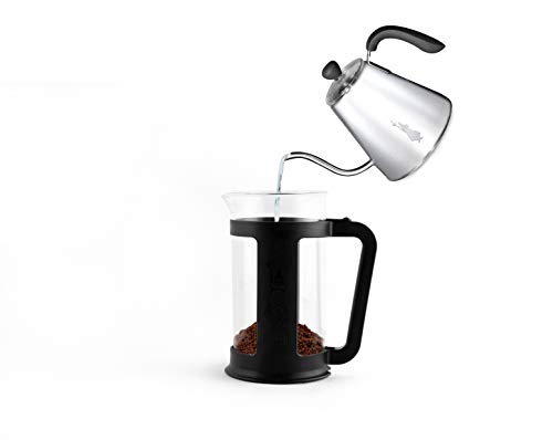 Image of Bialetti French Press Coffee and Tea Maker (6583), Coffee Press, Borosilicate Glass Container, 8Cup Cafetiere with Plunger Filter System - 1Ltr