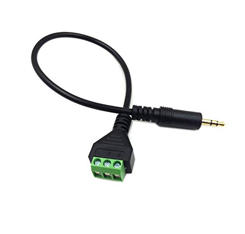 Poyiccot 3.5Mm(1/8Inch) Stereo Audio Balanced Male Jack To Av 3-Screw Video Balun Terminal Adapter Connector Cable 30Cm(3.5Mm M/3Pin ) #TOP1