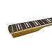 WUQIMUSC Bass Guitar Neck Replacement - 34 inch Scale, 20 Fret, Maple with Rosewood Fretboard with binding - 42mm Nut, Block Inlays, Yellow Gloss Finish