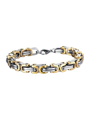 Yellow Chimes Tough Style Stainless Steel Chain Bracelet for Men and Boys