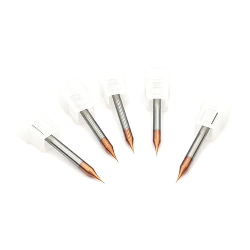 Image of 5pcs /Package HRC60 2Flutes Micro Carbide Flat End Mill Square end Mill CNC Cutting Tools for Metal Shank Diameter 4mm (5pcs, Cutting Diameter 0.4mm)