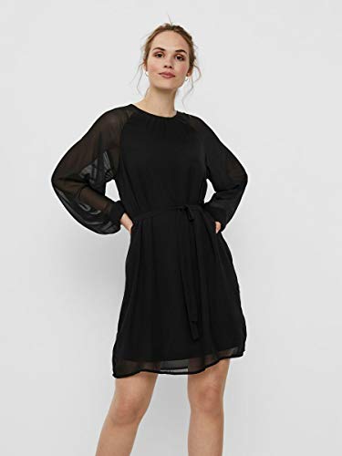 VERO-MODA-Female-Minikleid-Langaermeliges-transparentes