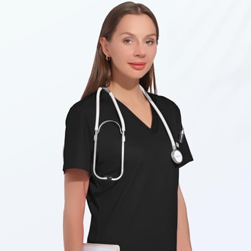 Women's V-Neck Scrub Top & Joggers Set, Slim Quick-Dry Anti-Wrinkle Waistband