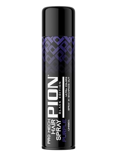 Pion Black Edition Pro Mech Purple Temporary Hair Color 150 ml - Ultra Colors, Spray de Coloración Semipermanente Para El Cabello Púrpura, Unisex Para Uso Doméstico y Diario.