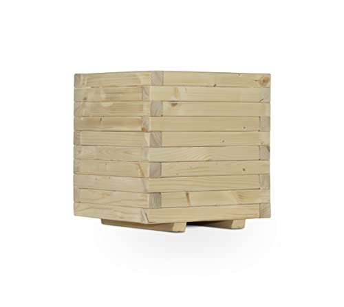 Larisa Blumentopf, Blumenkasten, Pflanzkasten aus Holz Zakynthos Quadrat...