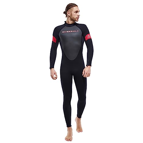 3MM All-In-One Neoprene High Stretch para Hombres Mujeres, Traje De Buceo De Cuerpo Completo Mantener El Calor, UPF50+ para Natación Surfeando,Men,XL