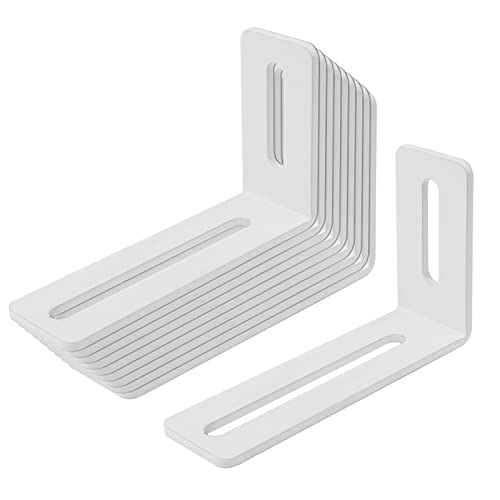 Eoere 10 Pcs 4 Inches White Adjustable L-Shape Corner Brace With Slot thumb #2