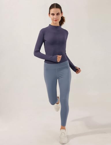 Image of Locachy Women's Lightweight Stretchy Workout Full Zip Running Track Jacket with Thumb Holes