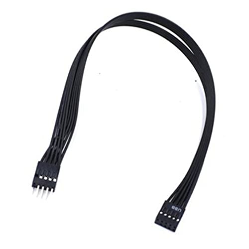 Ntcpefy yunnie Carte MèRe Carte MèRe 9 Broches USB 2.0 Mâle à Femelle Extension Câble de DonnéEs Cordon Fil Ligne pour PC Bricolage, 30 Cm, le noir, 30cm