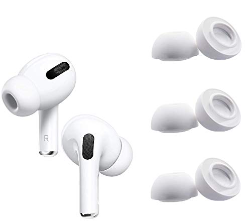 BLLQ Small Size Ear Tips Earbuds Covers Ear Caps Eartips Earpads Compatible with Apple AirPods Pro Silicone Tips Fit in Case 3 Pairs White S