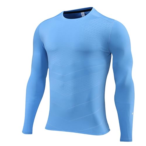 Men's Shapewear Tight Fit Compression Long Sleeve T Shirt for Sports Running Workout Athletic Training Wear